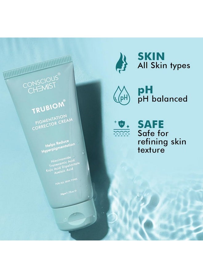 CONSCIOUS CHEMIST - Kojic Acid Face Cream | 50G | Azelaic Acid Cream, Face Cream For Men & Women, Niacinamide & Tranexamic Acid, Anti Pigmentation Cream, Reduce Dark Spots, All Skin Type - Trubiom - Image 1