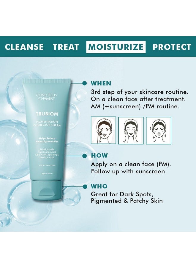 CONSCIOUS CHEMIST - Kojic Acid Face Cream | 50G | Azelaic Acid Cream, Face Cream For Men & Women, Niacinamide & Tranexamic Acid, Anti Pigmentation Cream, Reduce Dark Spots, All Skin Type - Trubiom - Image 1