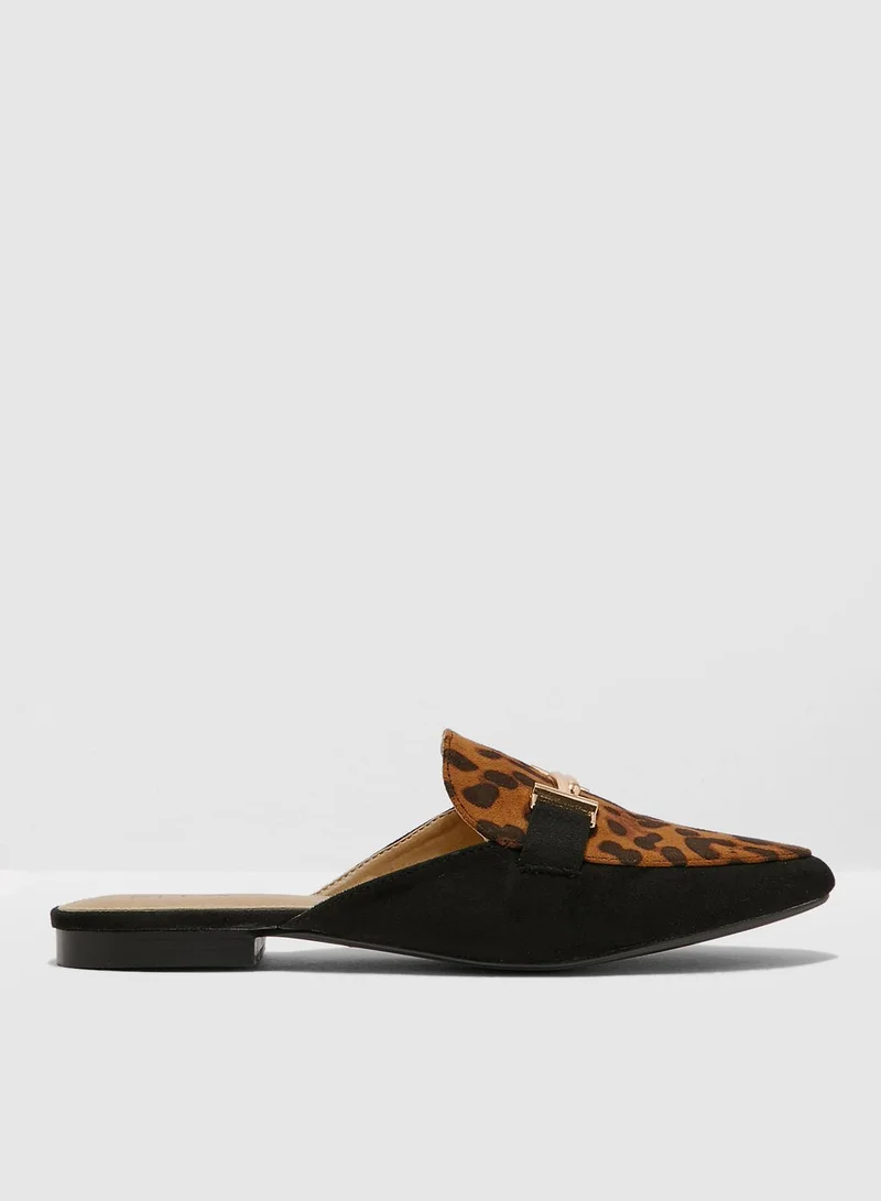 ELLA Slip on Mule In Leopard Print