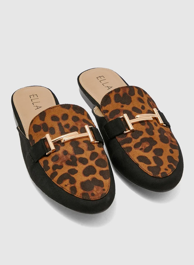 ELLA Slip on Mule In Leopard Print