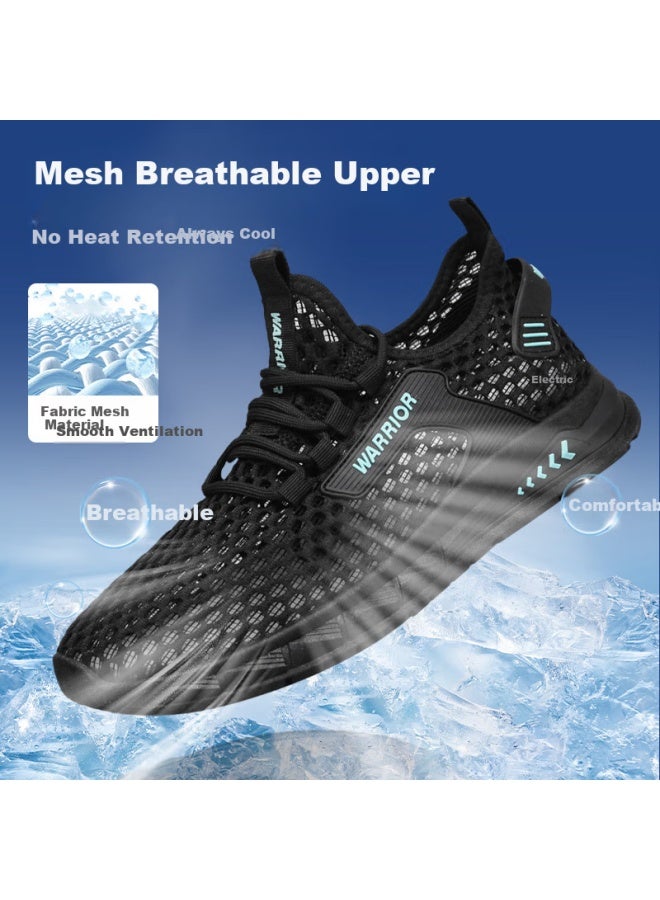 Pull Back Warrior Men's Hollow Mesh Shoes أحذية رجالية متعددة الاستخدامات مريحة وتنفس-3146z Black 43 - Image 2