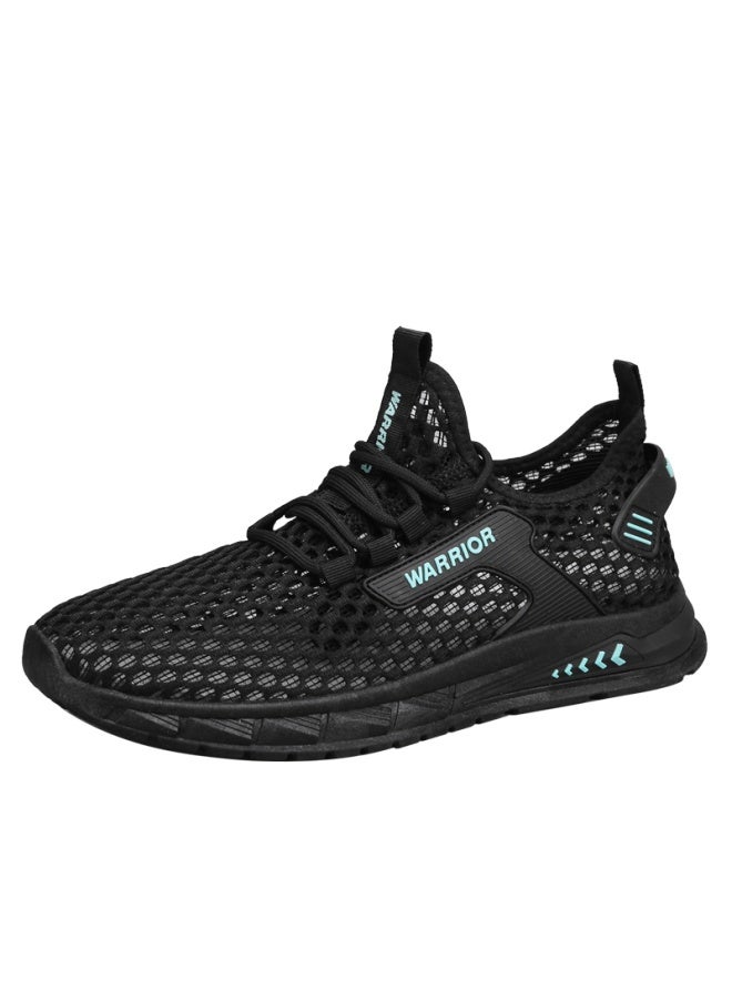 Pull Back Warrior Men's Hollow Mesh Shoes أحذية رجالية متعددة الاستخدامات مريحة وتنفس-3146z Black 43 - Image 1