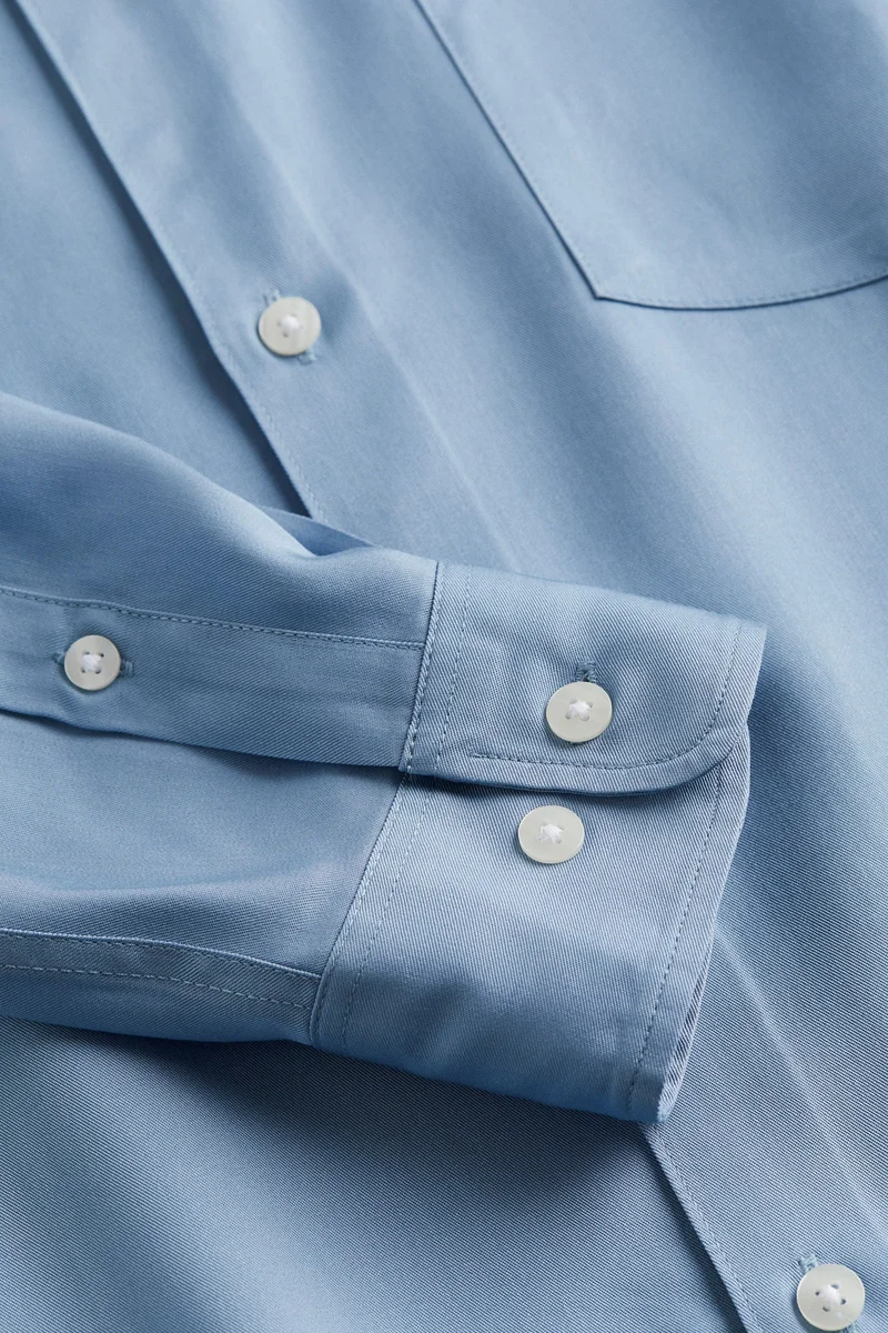 اتش اند ام Regular Fit Lyocell grandad shirt