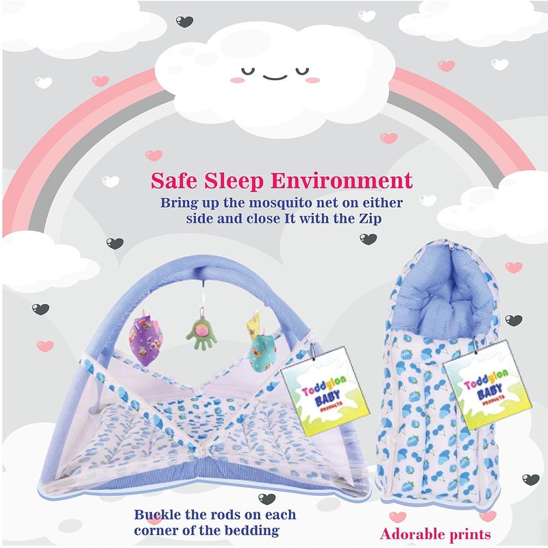 Toddylon Baby Bed New Born Baby Bedding Set Combo of Baby Mattress with Mosquito Net Sleeping Bags Cotton Beds Carry Bag Unisex Infants 06 Months 2PCS Set - Image 4