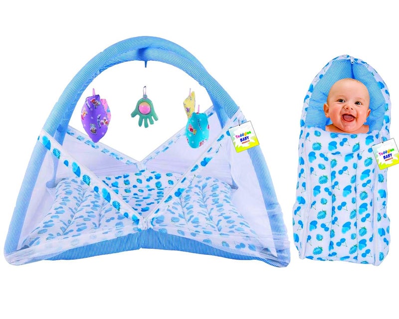 Toddylon Baby Bed New Born Baby Bedding Set Combo of Baby Mattress with Mosquito Net Sleeping Bags Cotton Beds Carry Bag Unisex Infants 06 Months 2PCS Set - Image 1