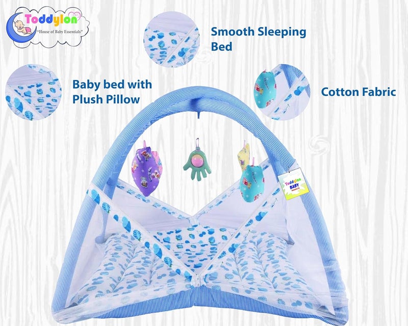 Toddylon Baby Bed New Born Baby Bedding Set Combo of Baby Mattress with Mosquito Net Sleeping Bags Cotton Beds Carry Bag Unisex Infants 06 Months 2PCS Set - Image 3