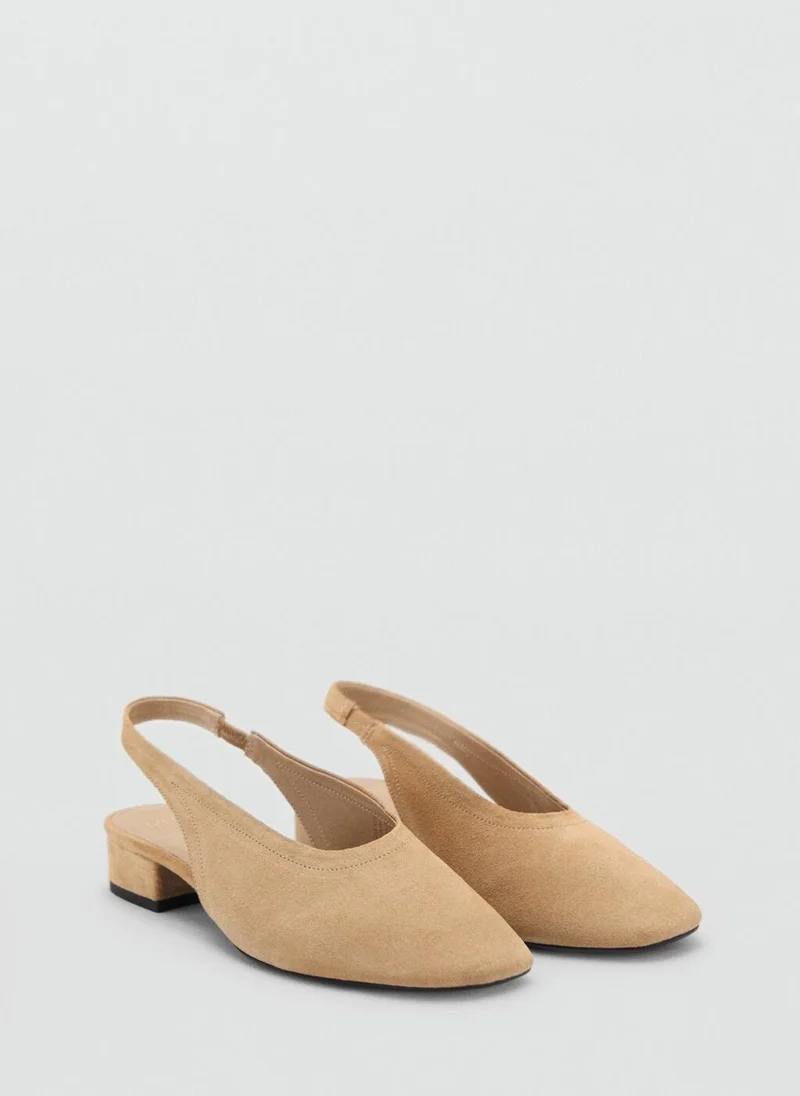 مانجو Block Heel Leather Shoes