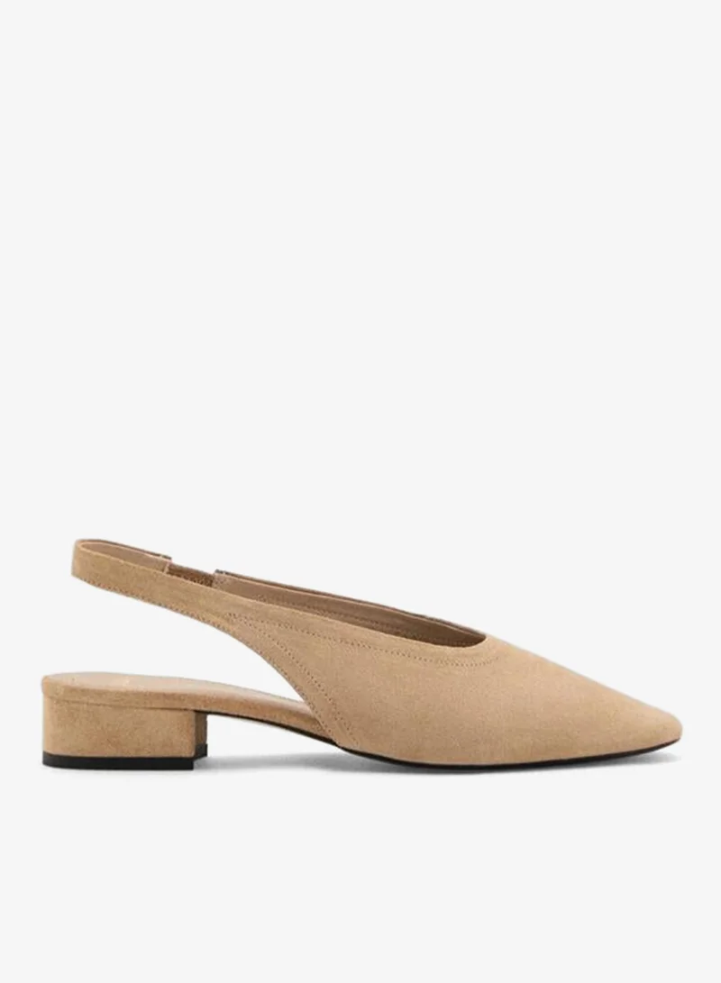 MANGO Block Heel Leather Shoes