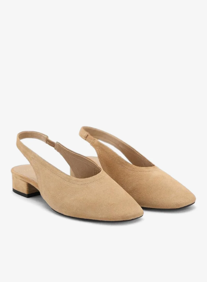 MANGO Block Heel Leather Shoes