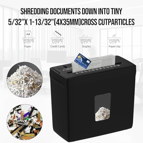 Suntiko Paper Shredder for Home Use,5 Sheets Small Cross Cut Paper Shredder,P-4 Security Level with 2.38-Gallon Basket, 4-Mode Design-Durable & Fast and Jam Proof for Home Office Utilization - Image 2