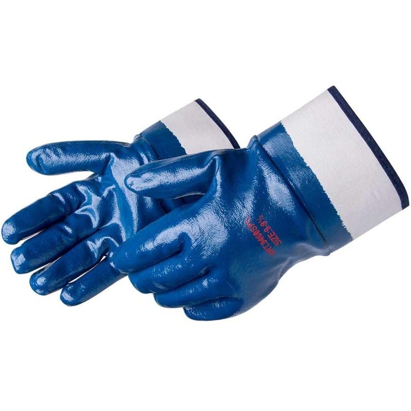 Liberty Glove & Safety Liberty Glove Safety 9460SPL Nitrile Heavyweight Fully Coated Glove with 212 Plasticized Safety Cuff Chemical Resistant Large Blue Pack of 12