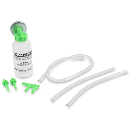 OEMTOOLS 25036 Bleed-O-Matic One-Man Brake Bleeder Kit, Featuring An Opaque Brake Bleed Bottle / Transparent Hoses and Tapered Fittings, No Mess Brake Fluid Bleeding , Multi color(Packaging May Vary) - Image 1
