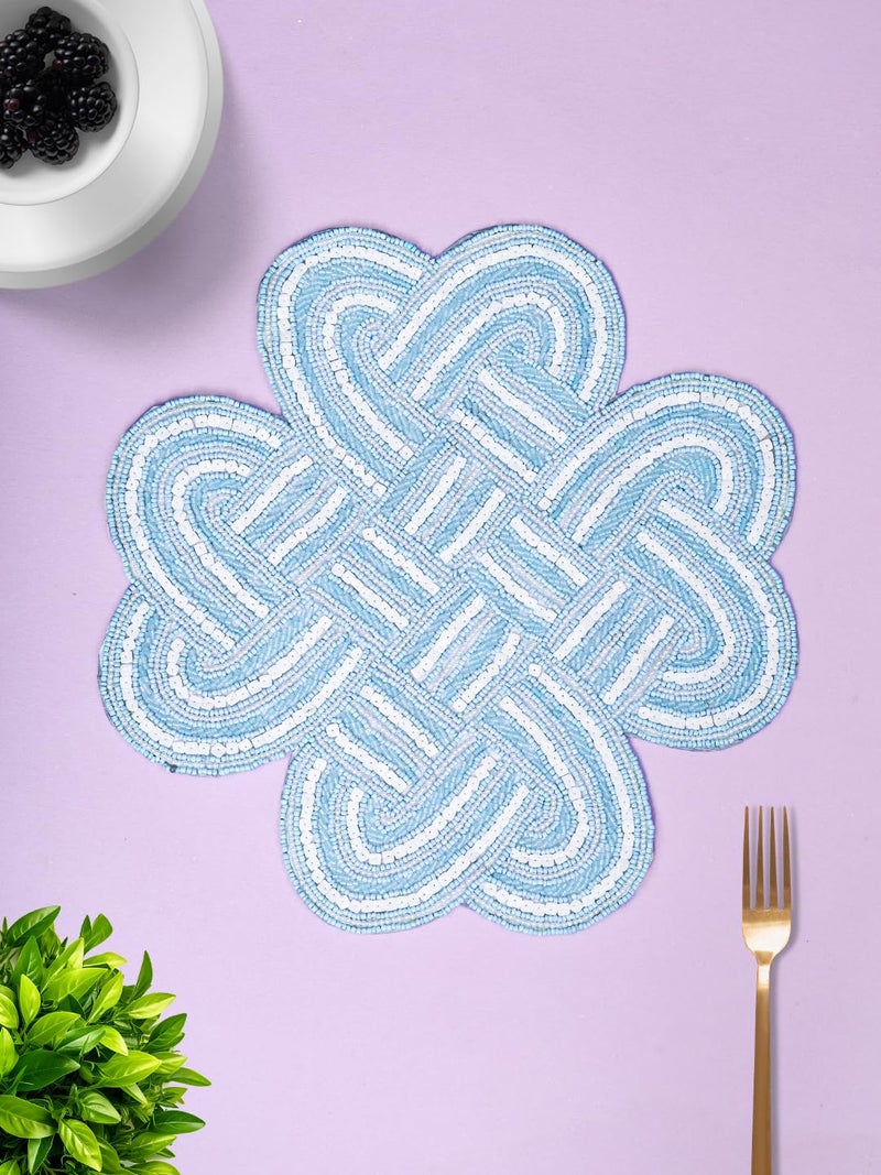 Purina Decorative Handmade Beaded Round Placemat/RunnerPerfect for Table Dia 14 inches (35 X 35 CM)-TR0014-round - Image 1