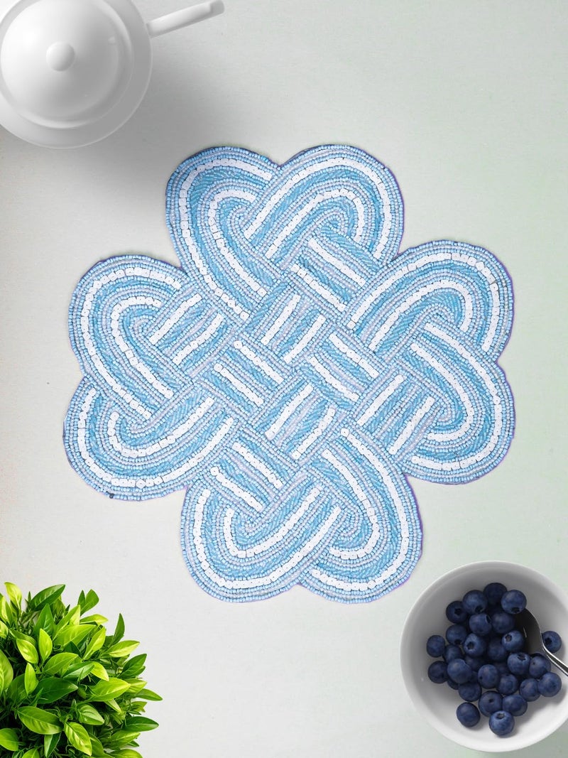 Purina Decorative Handmade Beaded Round Placemat/RunnerPerfect for Table Dia 14 inches (35 X 35 CM)-TR0014-round - Image 2