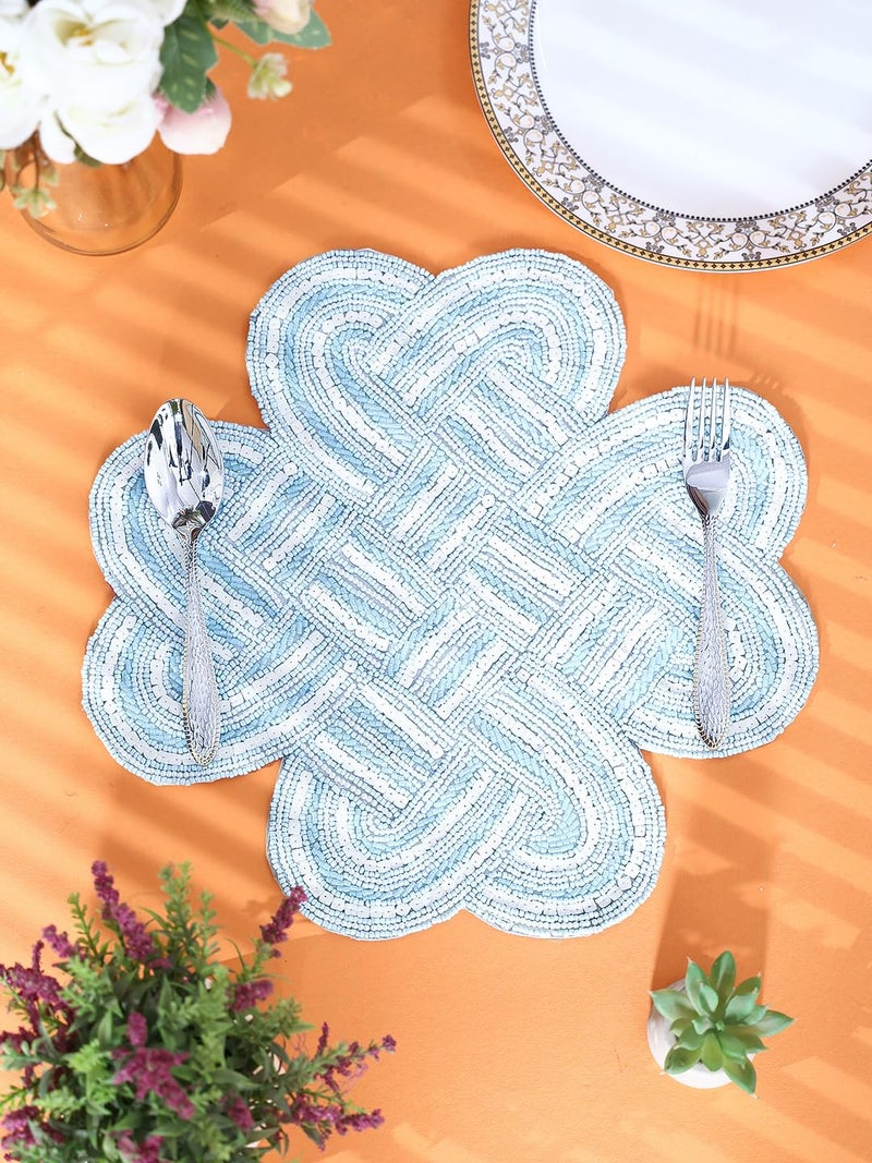 Purina Decorative Handmade Beaded Round Placemat/RunnerPerfect for Table Dia 14 inches (35 X 35 CM)-TR0014-round - Image 3