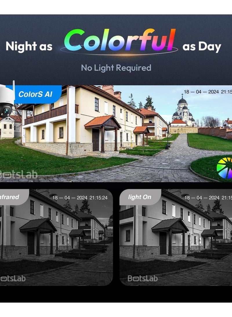 Botslab W317 3K 5MP Outdoor Smart Camera – AI-Powered, Color Night Vision, Auto Human Tracking, Two-Way Audio, Vehicle & Parking Monitoring - Image 4