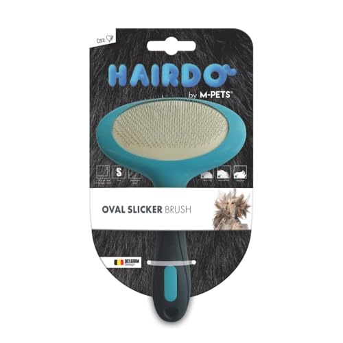 M-PETS Oval Slicker Brush - Black, Blue (Small) - Image 1