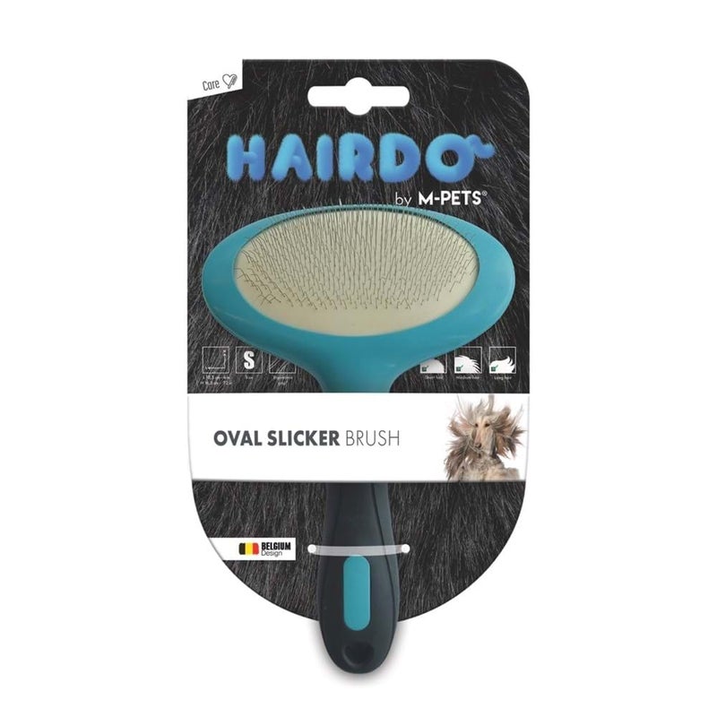 M-PETS Oval Slicker Brush - Black, Blue (Small) - Image 4