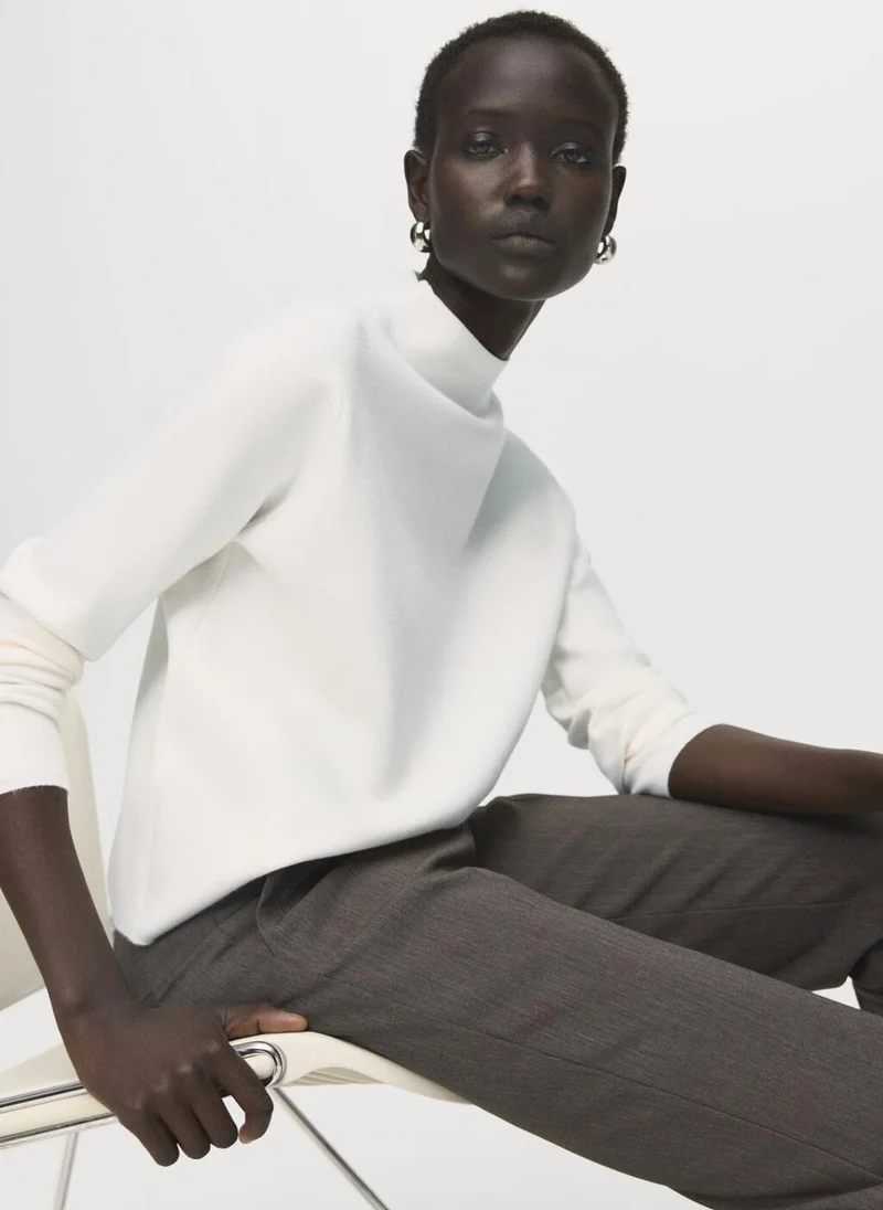 MANGO Knitted sweater with perkins neck