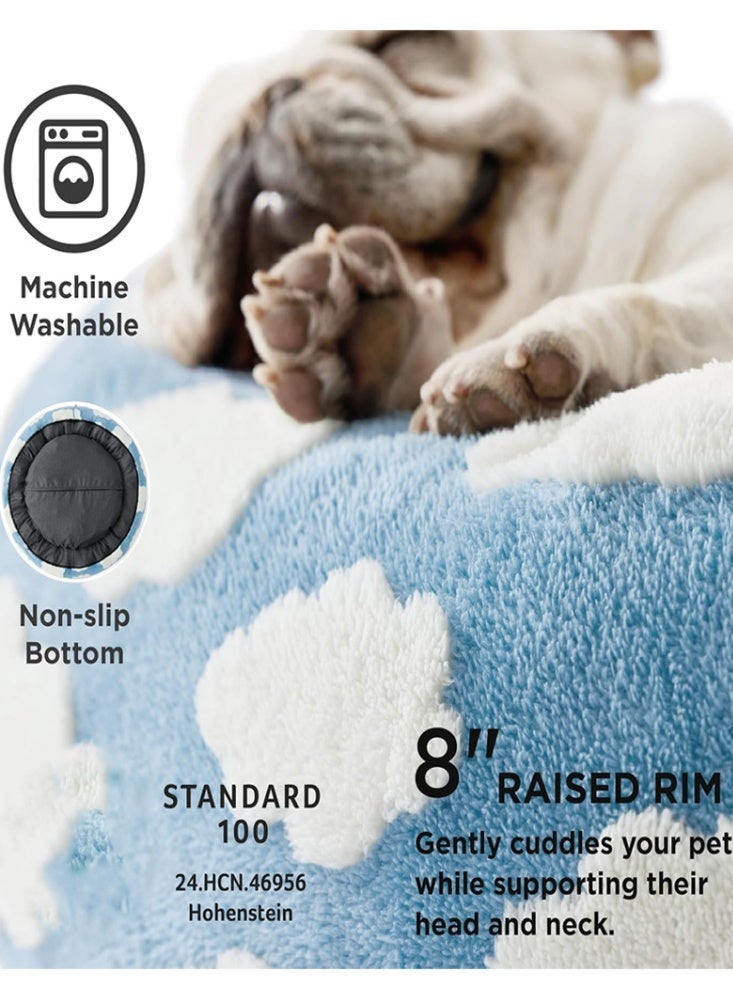 Malaksky Pet  Bed, Washable Round Cute Pet Beds for Indoor Cats and Dog, Super Soft Corduroy Kitten Bed with Anti-Slip Bottom, 24''x24''x10'', - Image 2