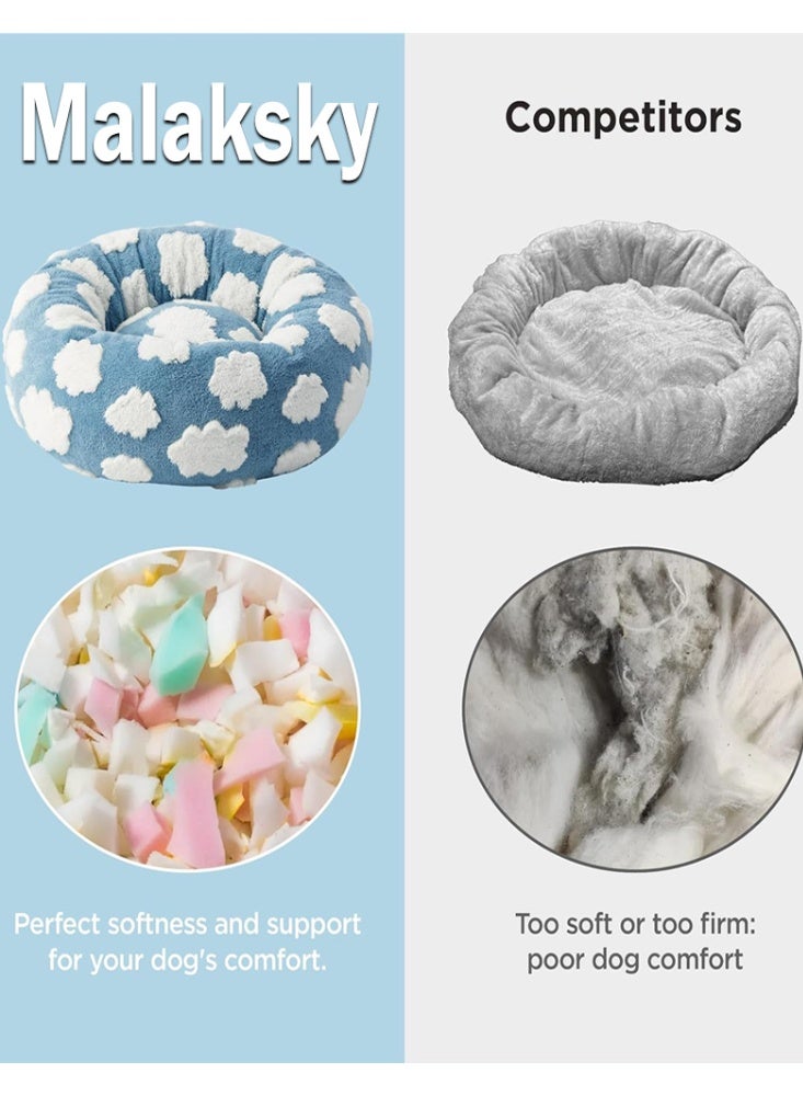 Malaksky Pet  Bed, Washable Round Cute Pet Beds for Indoor Cats and Dog, Super Soft Corduroy Kitten Bed with Anti-Slip Bottom, 24''x24''x10'', - Image 3