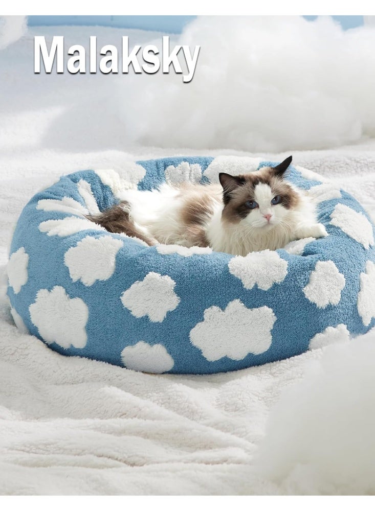 Malaksky Pet  Bed, Washable Round Cute Pet Beds for Indoor Cats and Dog, Super Soft Corduroy Kitten Bed with Anti-Slip Bottom, 24''x24''x10'', - Image 4