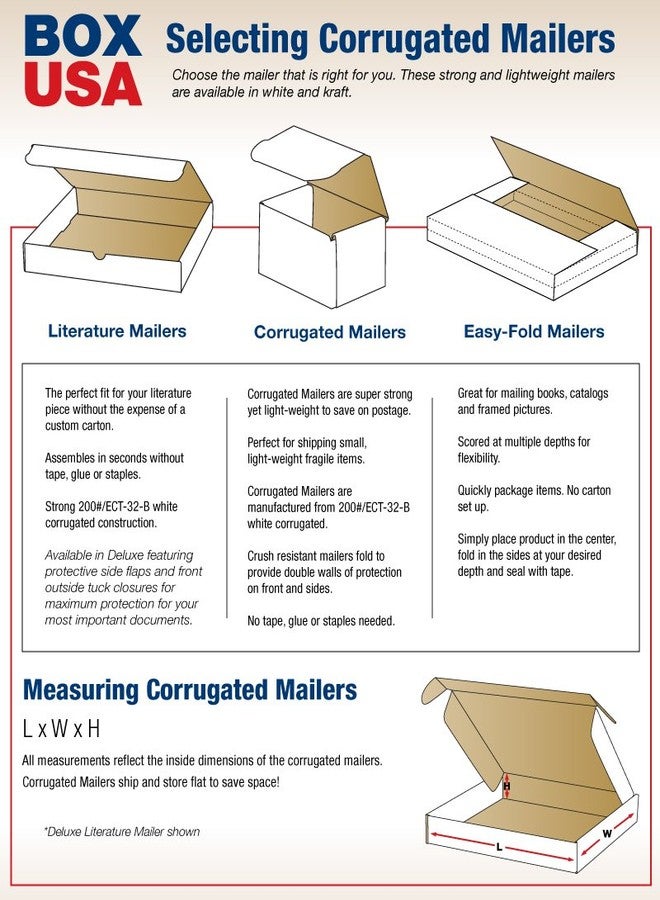 BOX USA صندوق أمريكي BM432، 4 بوصات طول × 3 بوصات عرض × 2 بوصة ارتفاع، أبيض (عبوة من 50 قطعة) - Image 3