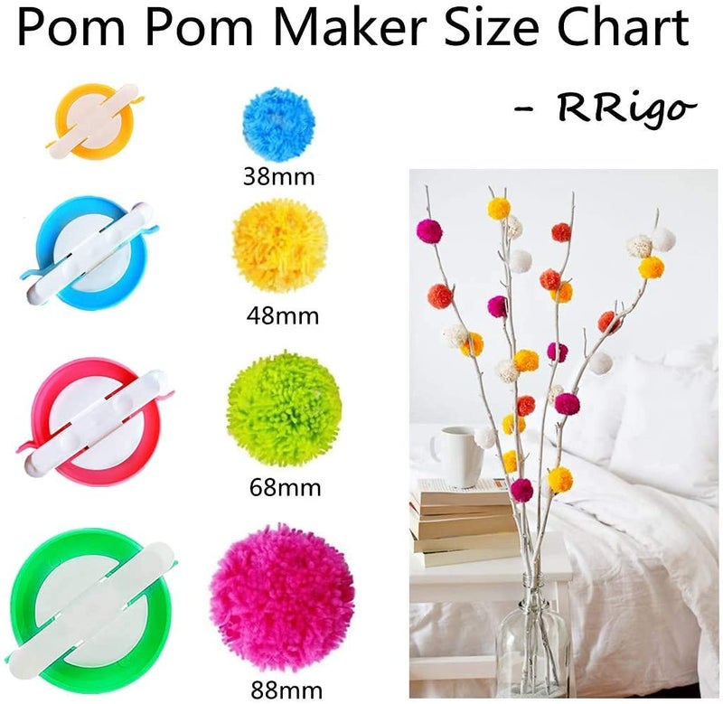 JERN ® مجموعة صانعي بوم بوم بأحجام 4 لصنع كرات الصوف لأدوات الحرف اليدوية DIY - Image 2