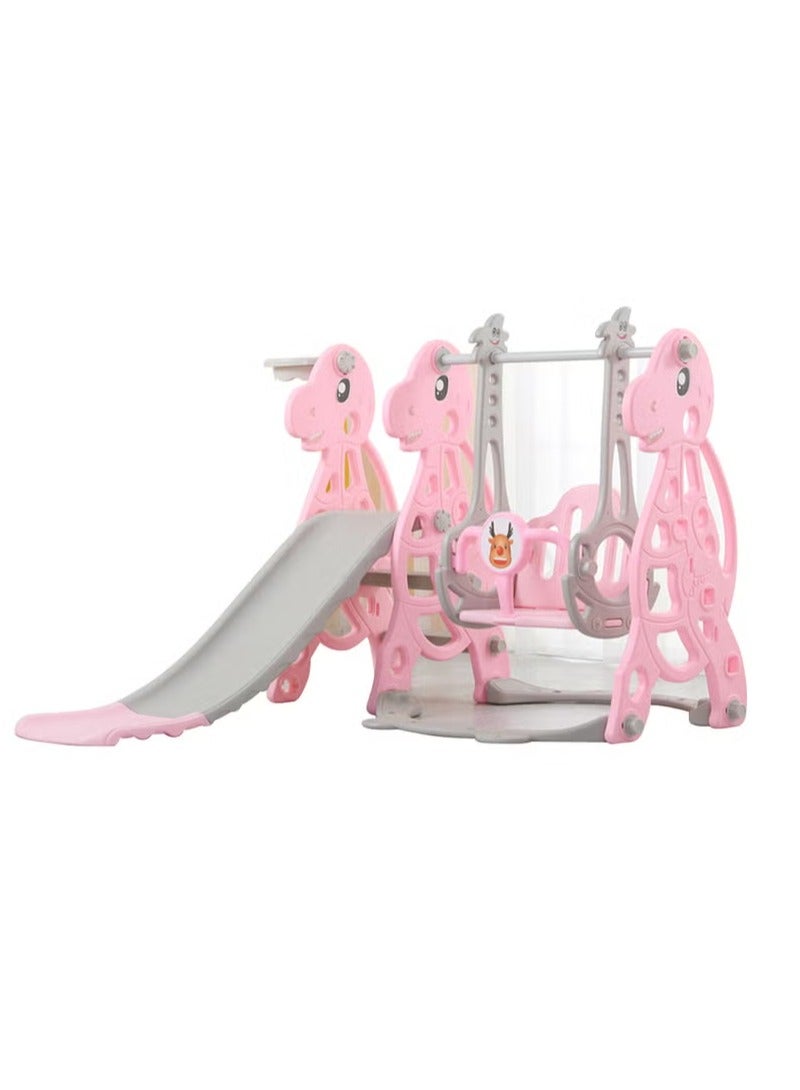XiuWoo 4 in 1 Toddler Slide Swing Set Indoor Baby Slide Includes Slide Swing Basketball Hoop and Climber Freestanding Slide Climber Playset Toy  - Image 1
