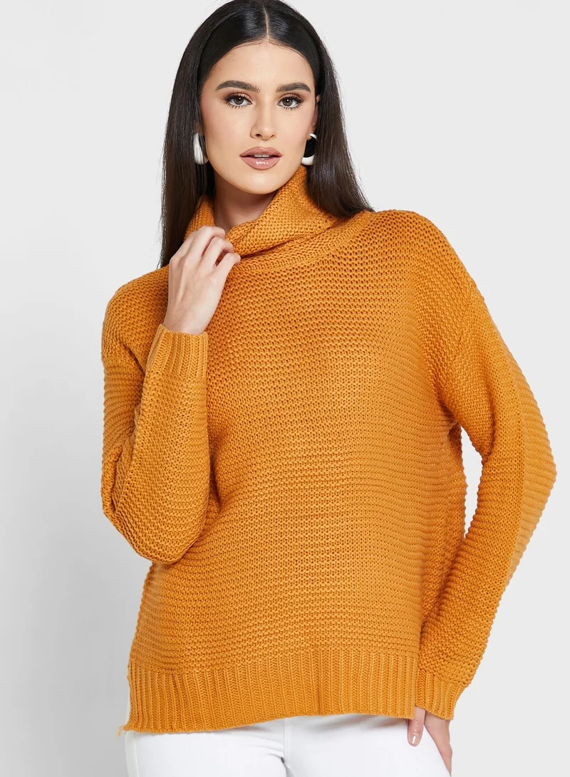 ELLA Solid Turtle Neck Sweater