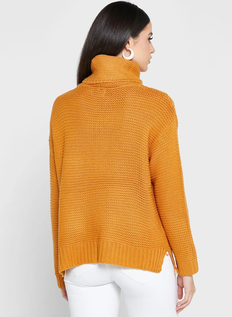ELLA Solid Turtle Neck Sweater