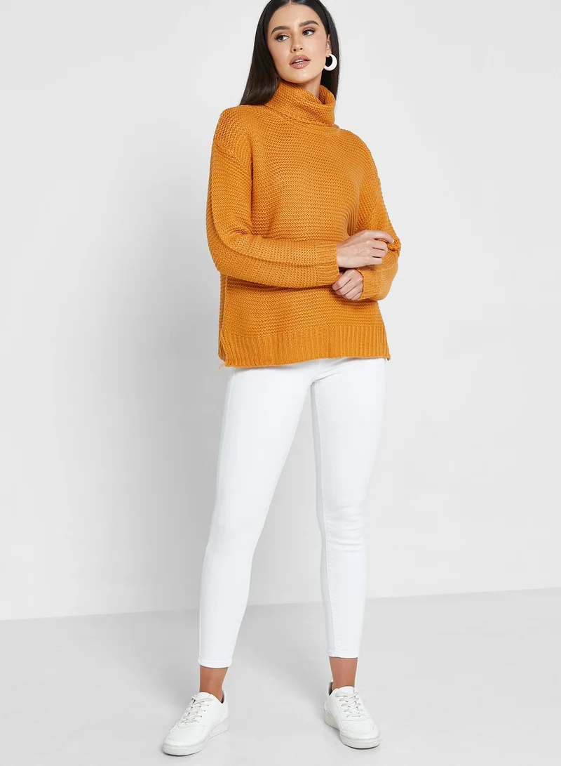 ELLA Solid Turtle Neck Sweater