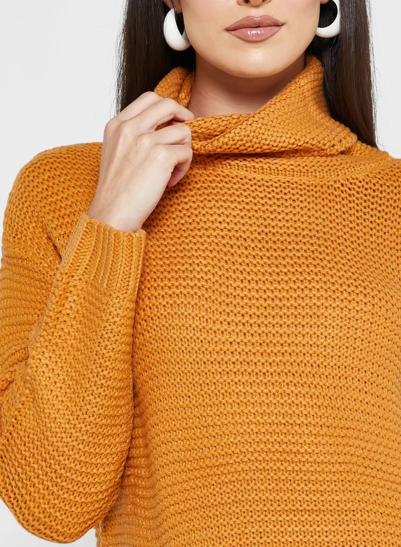 ELLA Solid Turtle Neck Sweater
