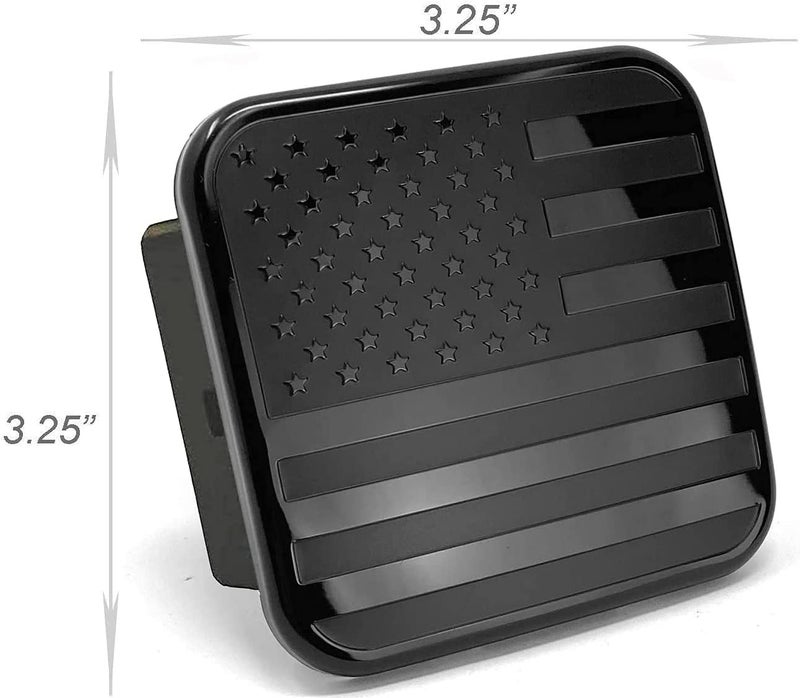 eVerHITCH USA Black Metal Flag Hitch Plug Cover, Fits 2" Receiver - Image 2