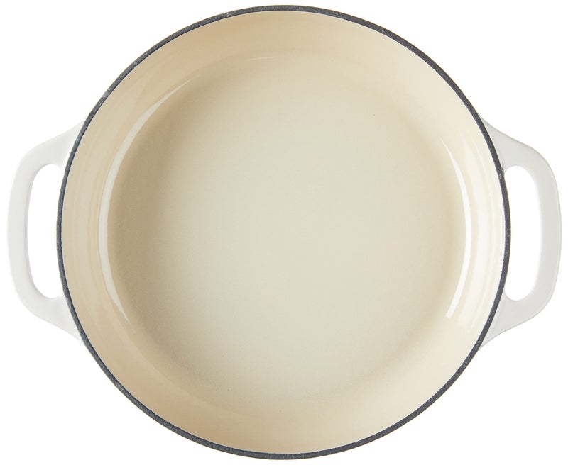 Lodge 3.6 Quart Enameled Cast Iron Oval Casserole With Lidâ€“ Dual Handles â€“ Oven Safe up to 500Â° F or on Stovetop - Use to Marinate, Cook, Bake, Refrigerate and Serve â€“ Oyster White - Image 3