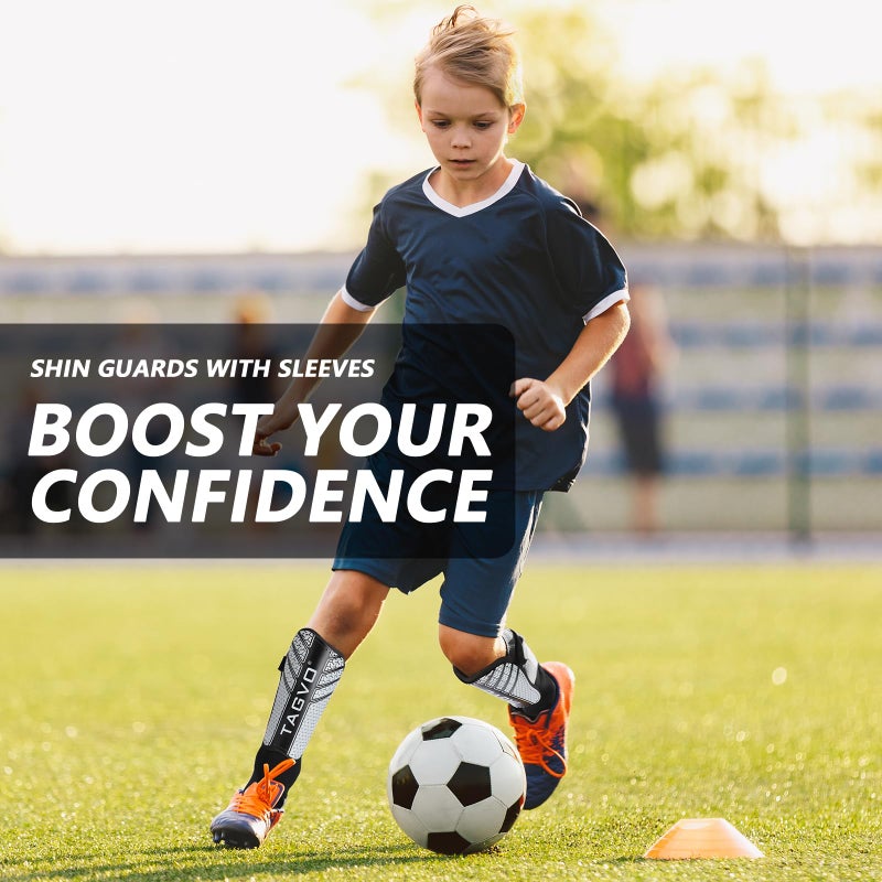 TAGVO Soccer Shin Guards for Kids Youth - Protective Soccer Equipment for Boys Girls - Adults Men Women Soccer Shin Guards - Soccer Shin Pads for Kids 3-16 Years Old Girls Boys, High Impact Resistant - Image 5