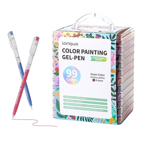 languo Acrylic Gel Pens for Coloring 99 Colors Set Gel Colored Pens Marker Perfect Gel Pens for Adult Drawing Doodling Journaling Art Supplies and DIY Crafts - Image 1