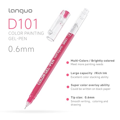 languo Acrylic Gel Pens for Coloring 99 Colors Set Gel Colored Pens Marker Perfect Gel Pens for Adult Drawing Doodling Journaling Art Supplies and DIY Crafts - Image 3