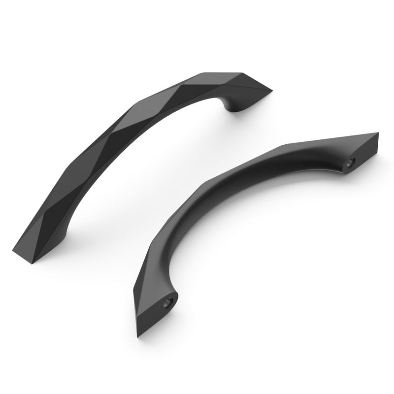 Hickory Hardware 10 Pack Solid Core Kitchen Cabinet Pulls Luxury Cabinet Handles Hardware for Doors Dresser Drawers 334 Inch 96mm Hole Center Matte Black Karat Collection