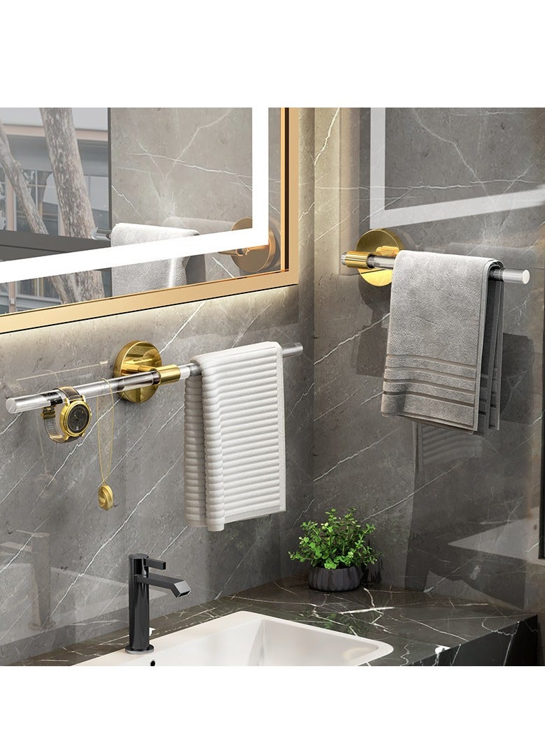 Luxury Acrylic Single Pole Towel Bar Modern Bathroom No Punching Toilet Shower Rack Wall Mounted Paper Towel Rack - Image 1