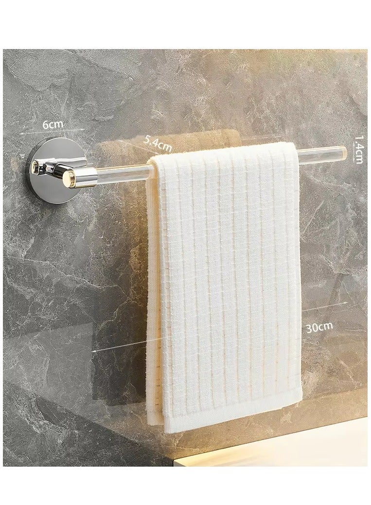 Luxury Acrylic Single Pole Towel Bar Modern Bathroom No Punching Toilet Shower Rack Wall Mounted Paper Towel Rack - Image 3