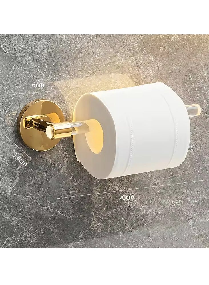 Luxury Acrylic Single Pole Towel Bar Modern Bathroom No Punching Toilet Shower Rack Wall Mounted Paper Towel Rack - Image 2