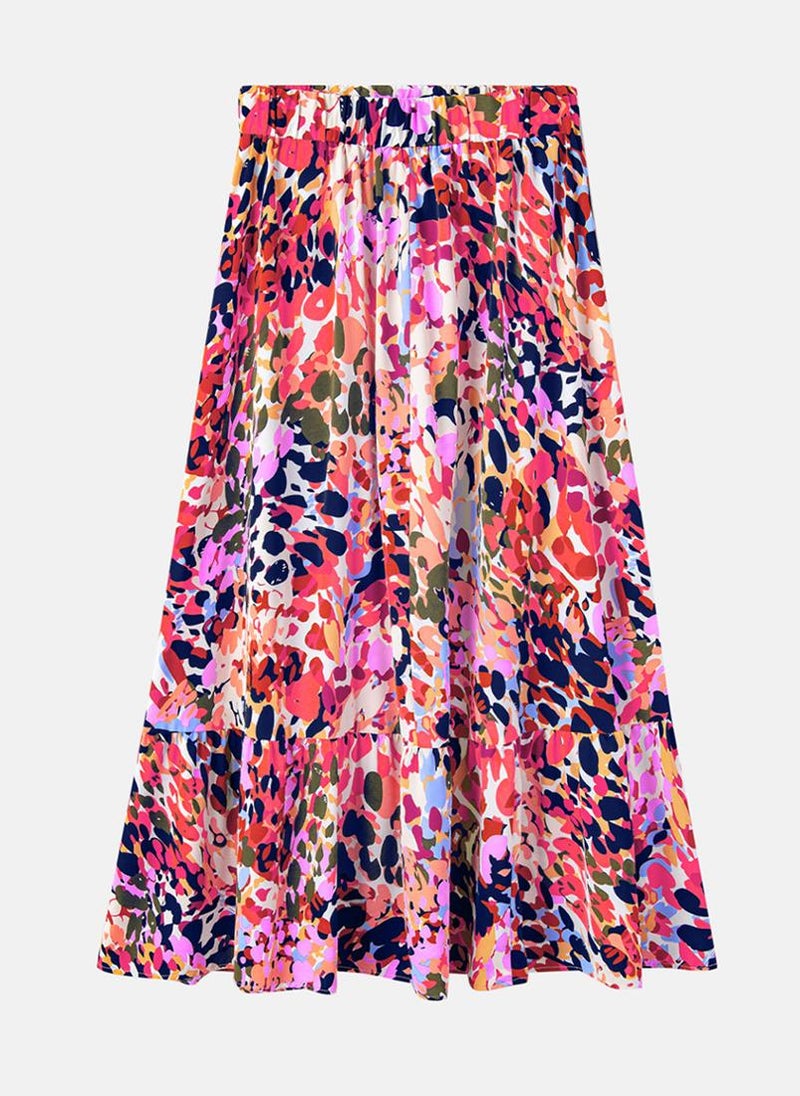 YUNIQEE Multicolour Printed Tiered Maxi Skirt - Image 4