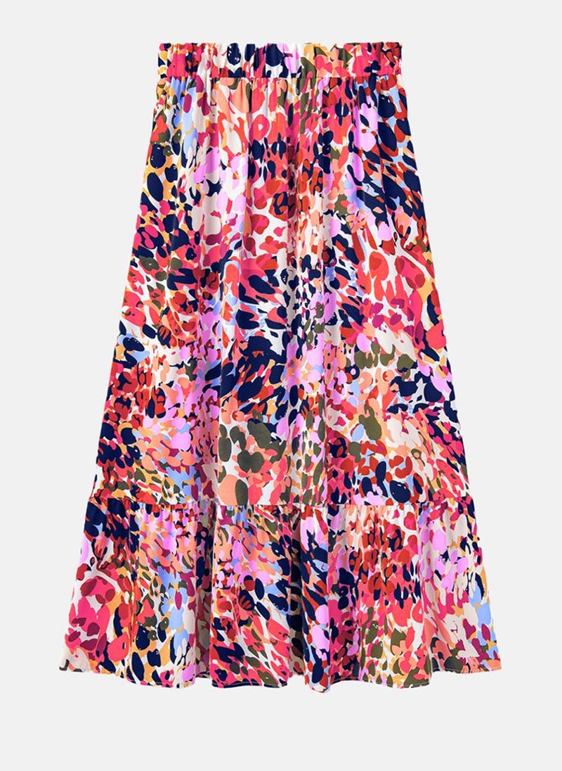 YUNIQEE Multicolour Printed Tiered Maxi Skirt - Image 5