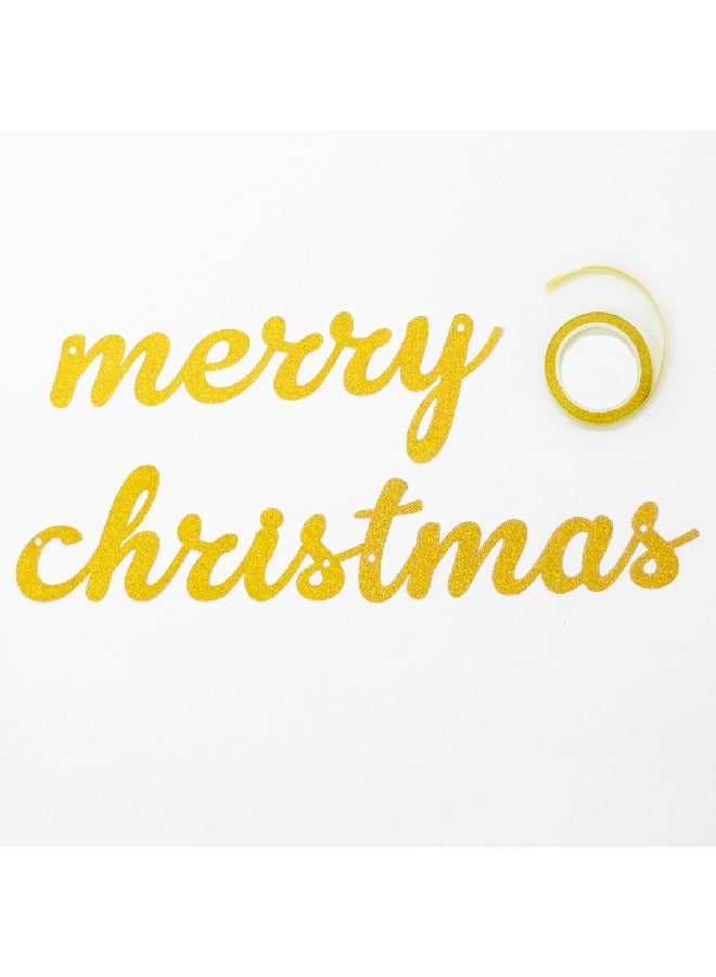 ذا بارتي بوبير عبوة من 1 لافتة عيد ميلاد سعيد ذهبية - Image 4