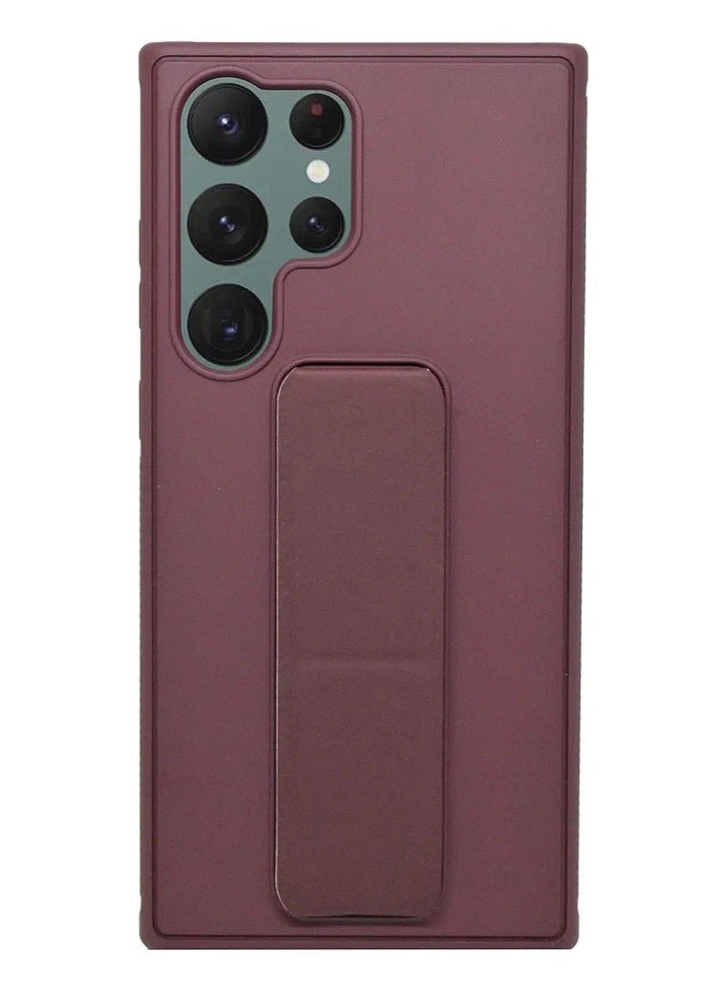 Denx Magnetic Case for Samsung Galaxy S24 Ultra, Back Stand Case Magnetic Car Holder, Premium Silicone Horizontal & Vertical Kickstand, with Multi Stand for Samsung Galaxy S24 Ultra (Brown) - Image 1