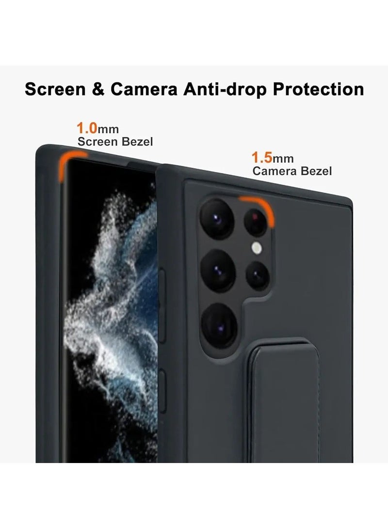 Denx Magnetic Case for Samsung Galaxy S24 Ultra, Back Stand Case Magnetic Car Holder, Premium Silicone Horizontal & Vertical Kickstand, with Multi Stand for Samsung Galaxy S24 Ultra (Brown) - Image 2