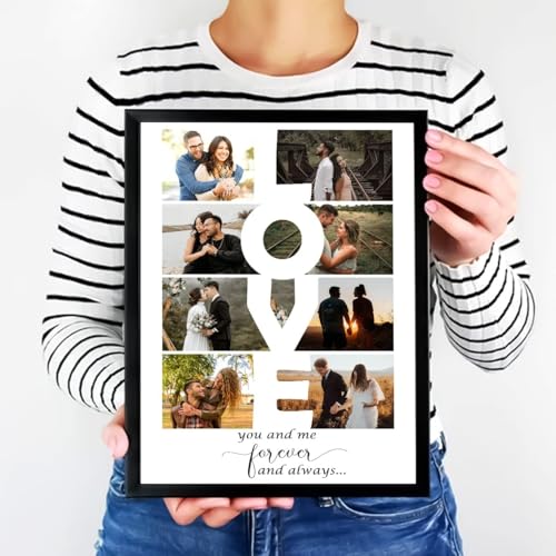 SNAP ART Personalized Gift Love Photo Collage Gift for Couples Table Photo Frame With Photo Upload, Birthday, Anniversary, Valentine Gift for Husband,- (A4, Black) - Image 4
