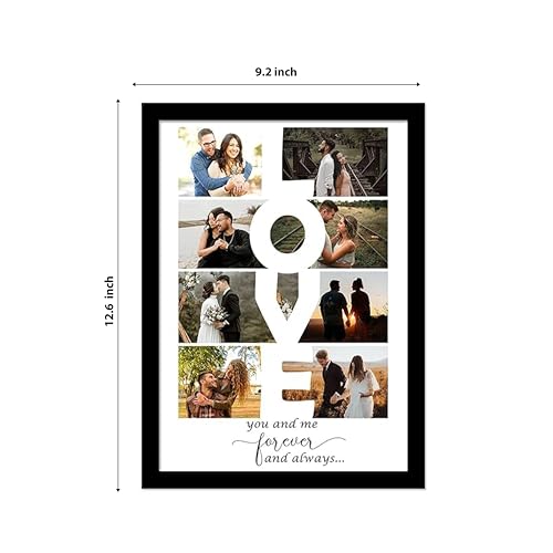 SNAP ART Personalized Gift Love Photo Collage Gift for Couples Table Photo Frame With Photo Upload, Birthday, Anniversary, Valentine Gift for Husband,- (A4, Black) - Image 5