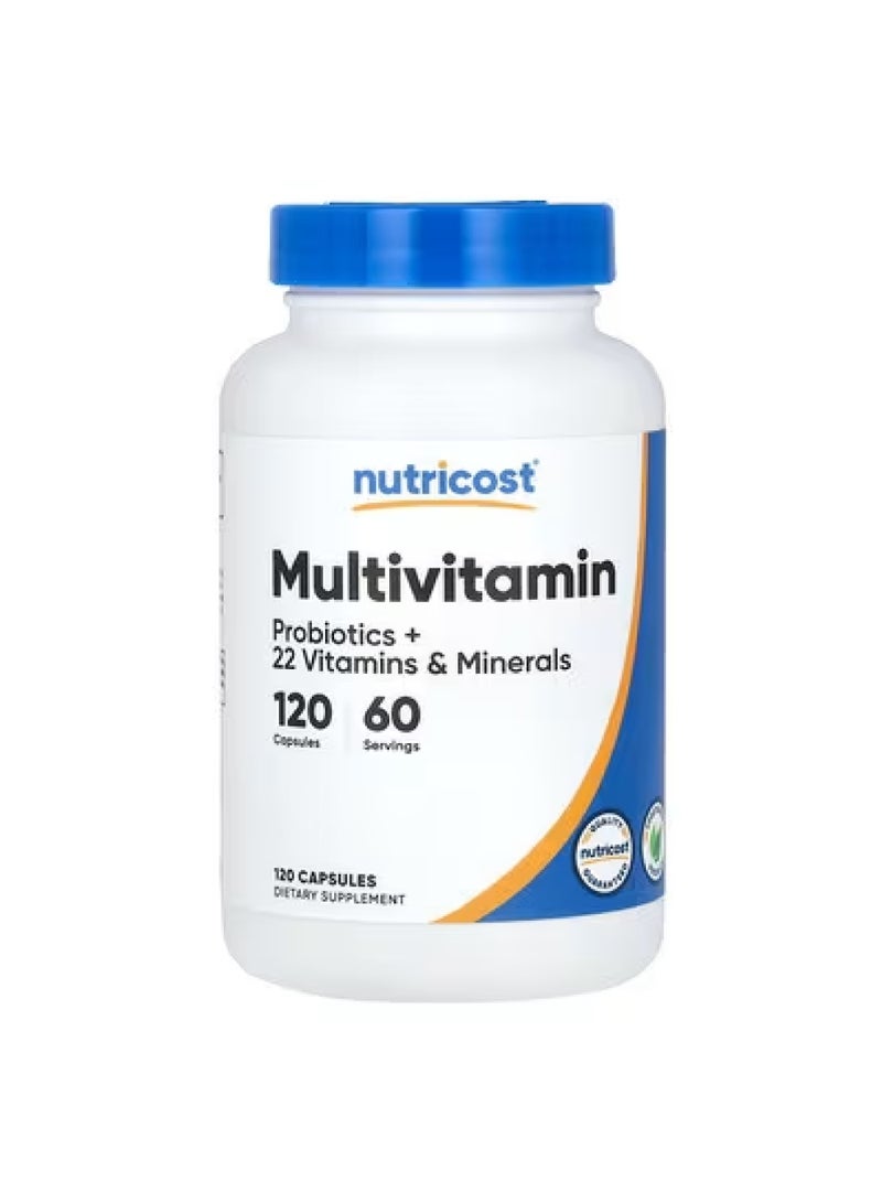 Nutricost Multivitamin, Probiotics + 22 Vitamins & Minerals , 120 Capsules
